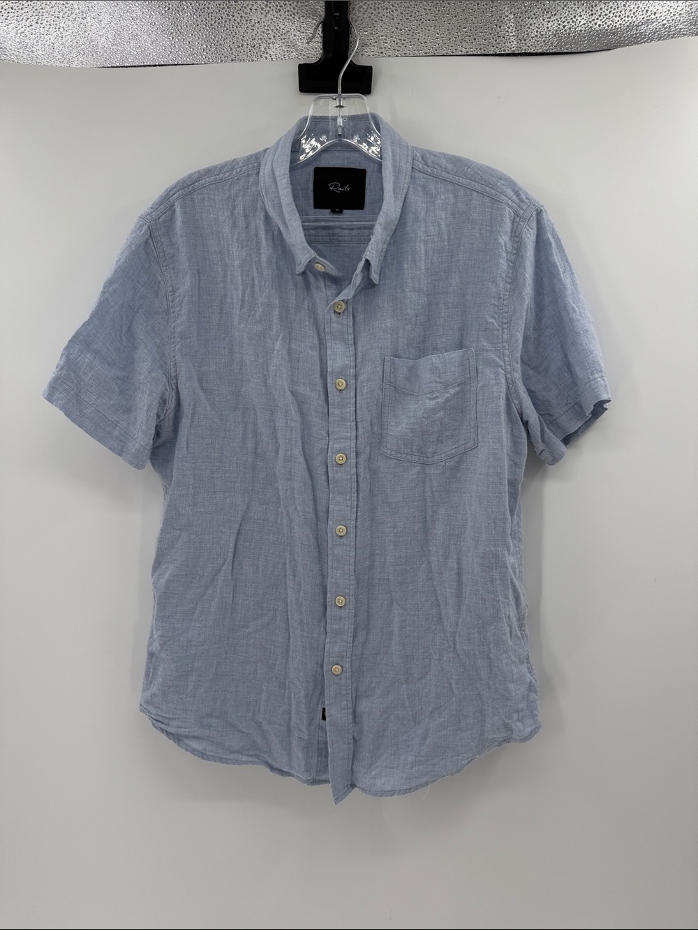 Rails Men's Short Sleeve Fairfax Button Down Shirt - Blue Melange - M